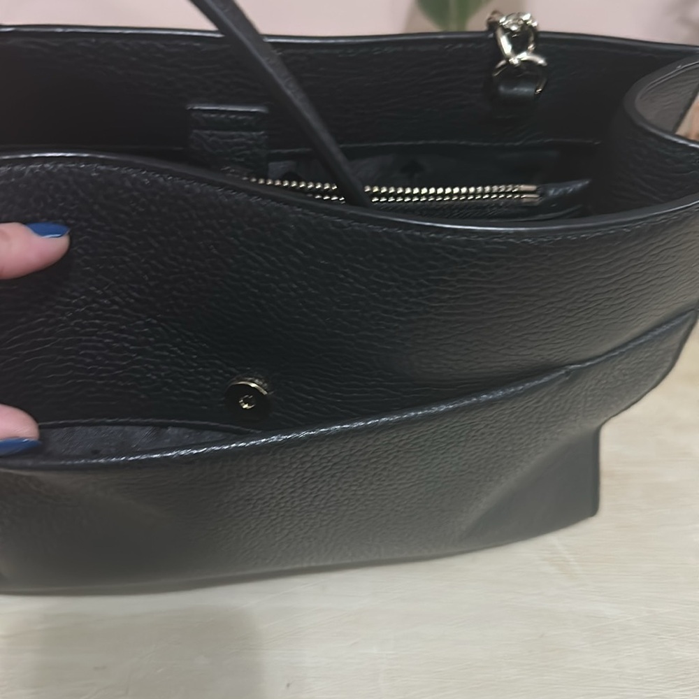 Kate Spade Black Satchel with White Bow - Picture 4 of 4